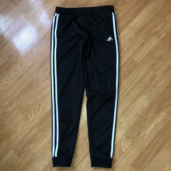 ADIDAS Kids 16 Black Classic 3 Stripe Joggers Pants Sweatpants - Picture 1 of 8
